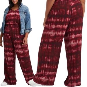 Torrid NEW Womens Size 1X Wide Leg Gauze Pants Lightweight Tie Dye Pull-On